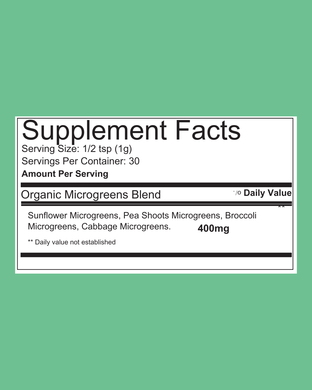 Large Microgreen Powder Blend