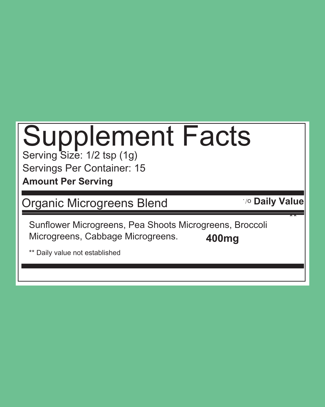 Small Microgreen Powder Blend