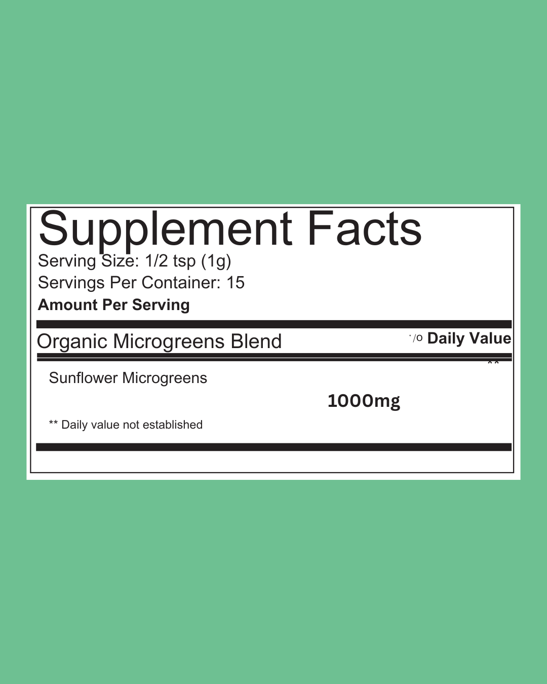 Small Sunflower Microgreen Powder